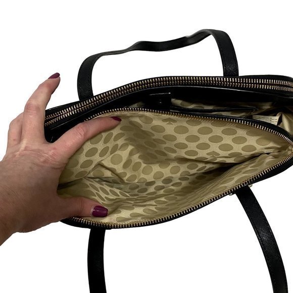 Kate Spade New York Cedar Street Maise Blue and Black Saffiano‎ Leather Satchel - Picture 7 of 11